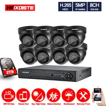 HKIXDISTE 8CH 5MP POE NVR Xmeye CCTV система 5.0MP Крытый Открытый PoE IP камера IR ночного видения комплекты видеонаблюдения