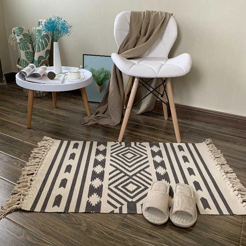 Tapis cocooning et bohème à motifs en coton