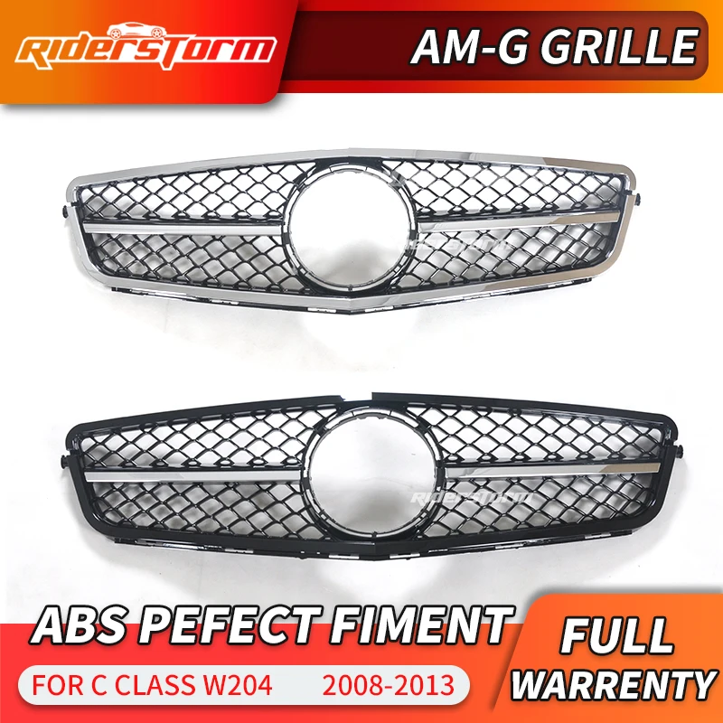 

Front grill Suitable for C class W204 C63 amg Style ABS 1-Fin Front Bumper Grille 2008-2014 C180 C250 C300 C200 Without emblem