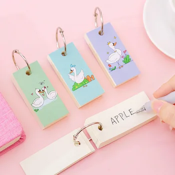 

Cute Ring Swan Flamingo Flashcard Memo Pad Kawaii Sticky Note Notepad Stationery Memopad Tab Office Decor Block Flash Card Study