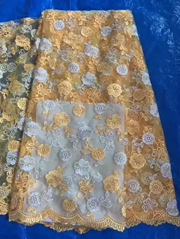 

African Lace Fabric 2020 Embroidered Nigerian Lace Fabrics High Quality French Tulle 3D Lace Fabric For Women Dress YYZ0