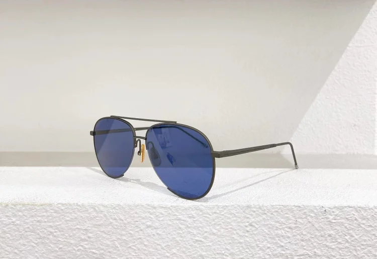 New THOM Brand Fashion Sunglasses Vintage Oval Double-beam Pilot Frog-shaped Men's Women's UV Protection Glasses Driving Gafas