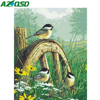 

AZQSD Adult DIY Oil Painting By Nimbers Animal Handpainted Gift Kits Draw By Numbers Birds Unframe Acrylic Paint Home Decoation