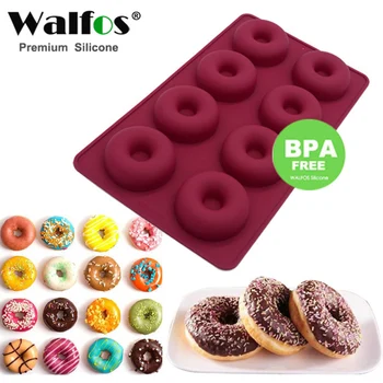 

WALFOS 8 Hole Silicone Donut Muffin Maker Mold Eco Freindly Chocolate Cake Candy Cookie Cupcake Baking Doughnut Mould DIY Drops