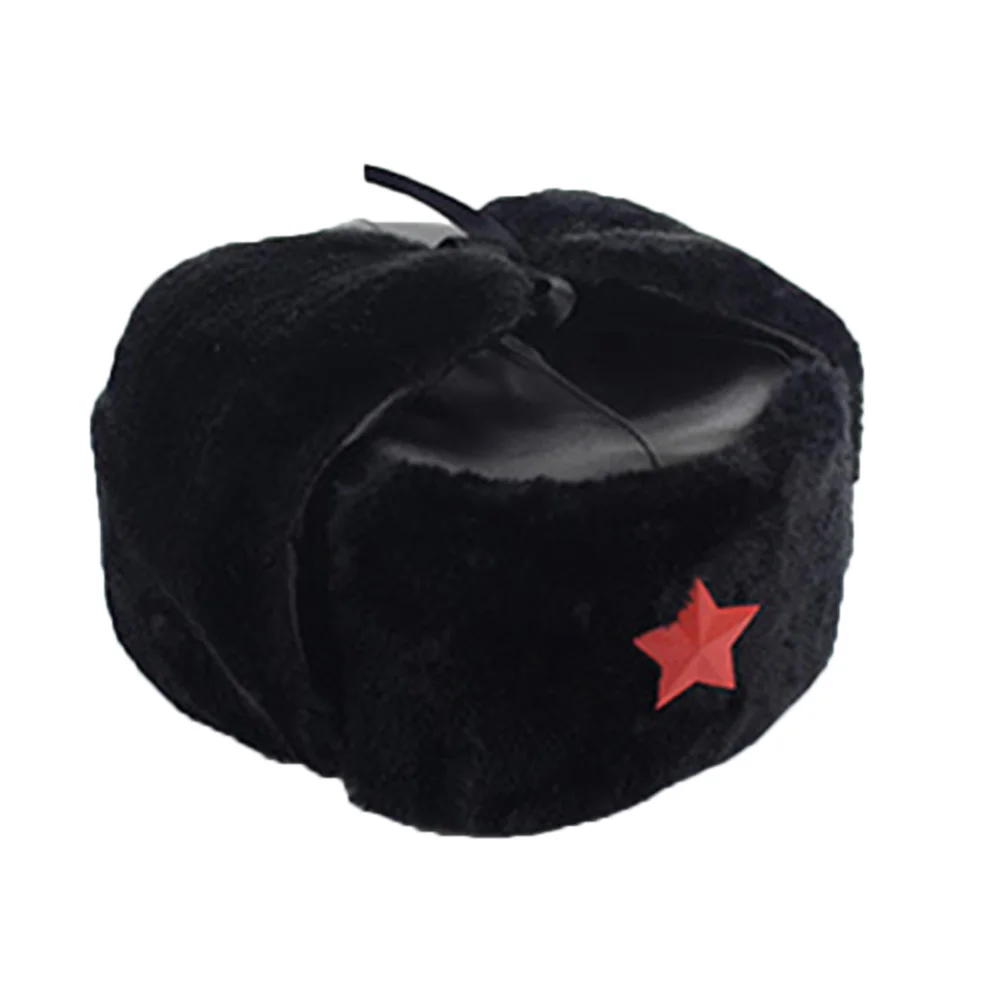 Китайский Русская Армия Trooper Hat Ushanka Зимняя Зеленый Теплый Cap С Красной Звезды, Знак