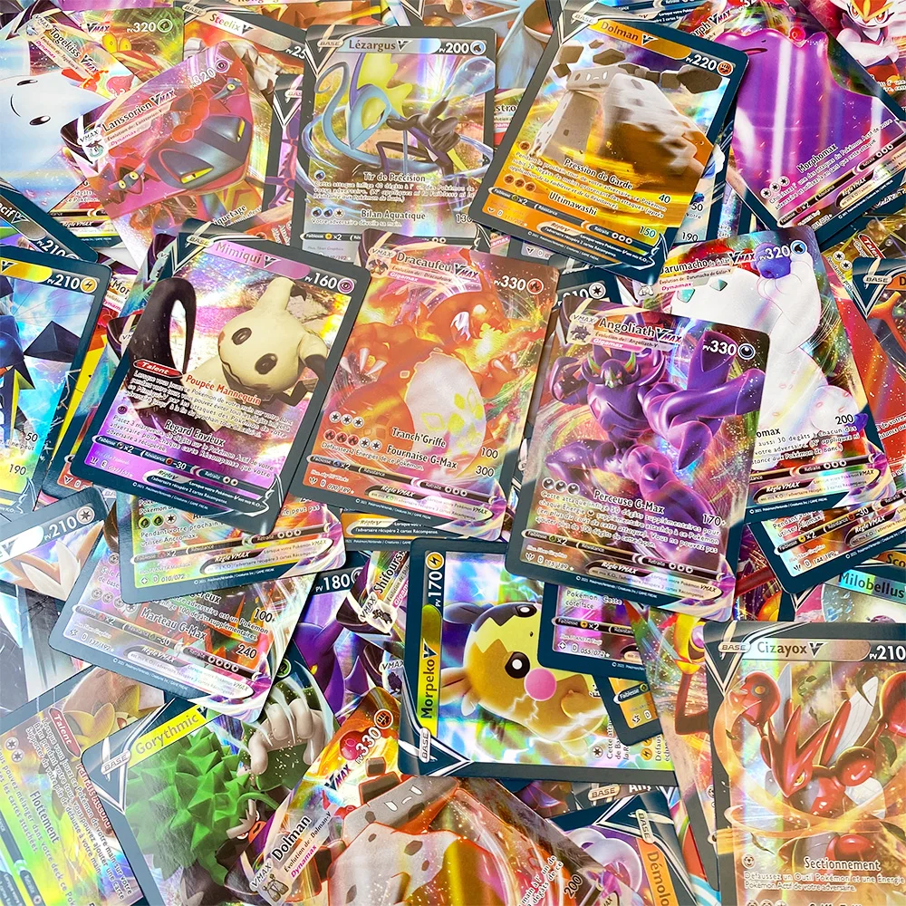 40-300Pcs French Version Pokemon Card Featuring 300 Gx 300 V VMAX 100 Tag Team 20 EX 20MEGA