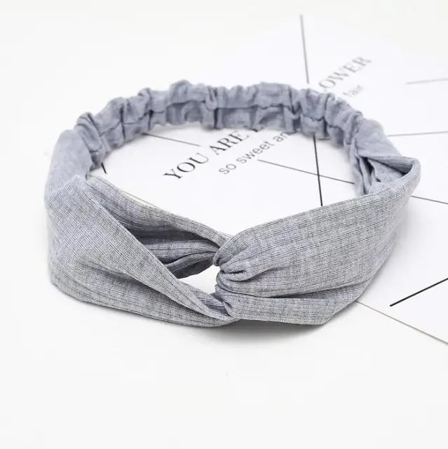 2021 Women Solid Headband Turban Elastic Headwear Head Wrap Women Hair Accessories for Women Striped Hair Bands grey2