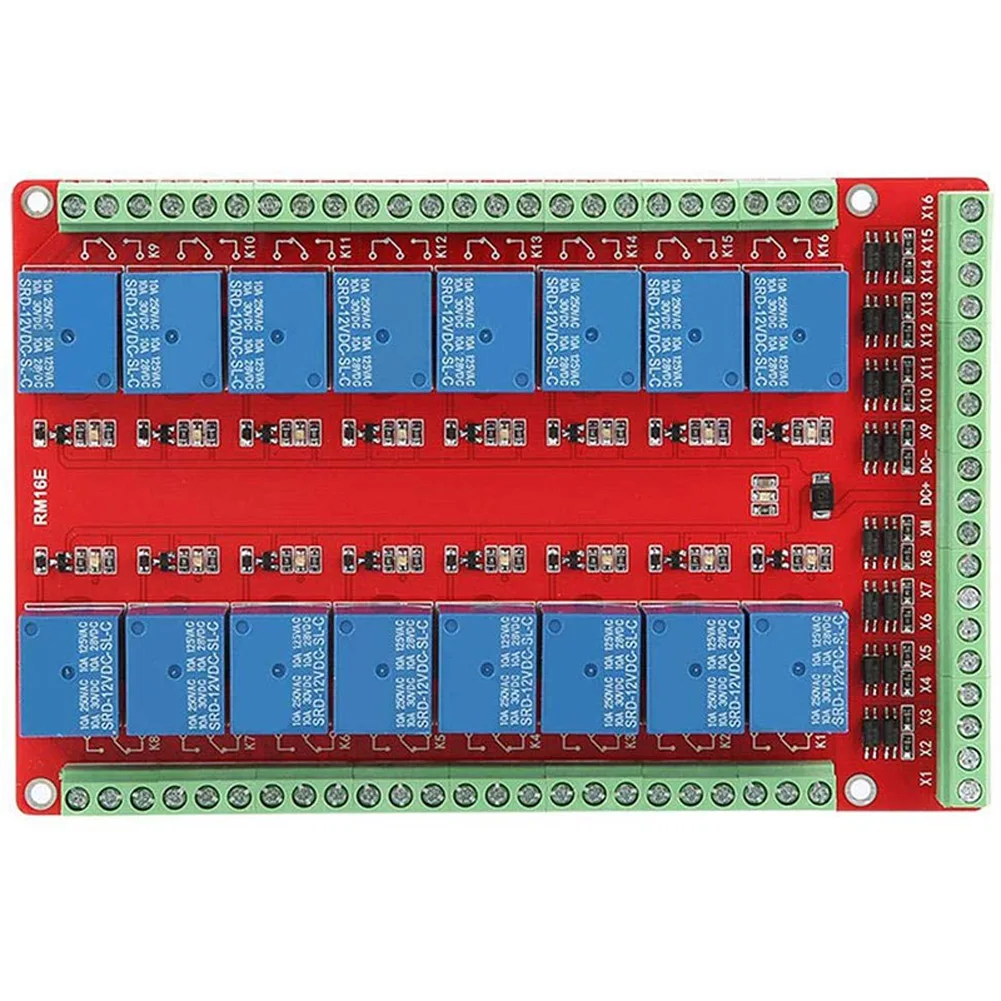 

Isolated 16-way Relay Control Module Expanding Module High/Low-level Signal Release 5V 12V 24V WWO66