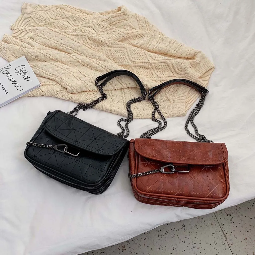 Новинка года. Сумки через плечо. Однотонные винтажные кожаные сумки через плечо для женщин. Зимние сумки-мессенджеры. Прямая поставка