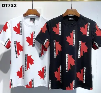 

Fashion casual classic short-sleeved maple leaf print T-shirt men/women summer 2020 style DT732