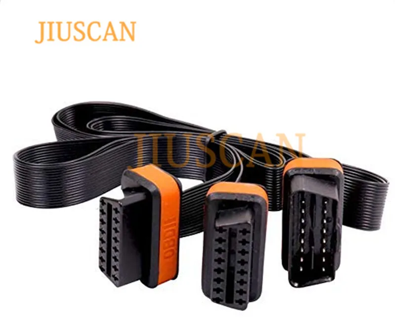 JIUSCAN 16 pin OBD длинный удлинитель автомобильный диагностический адаптер OBD2 сплиттер для мужчин и женщин Y точка плоская лапша линия