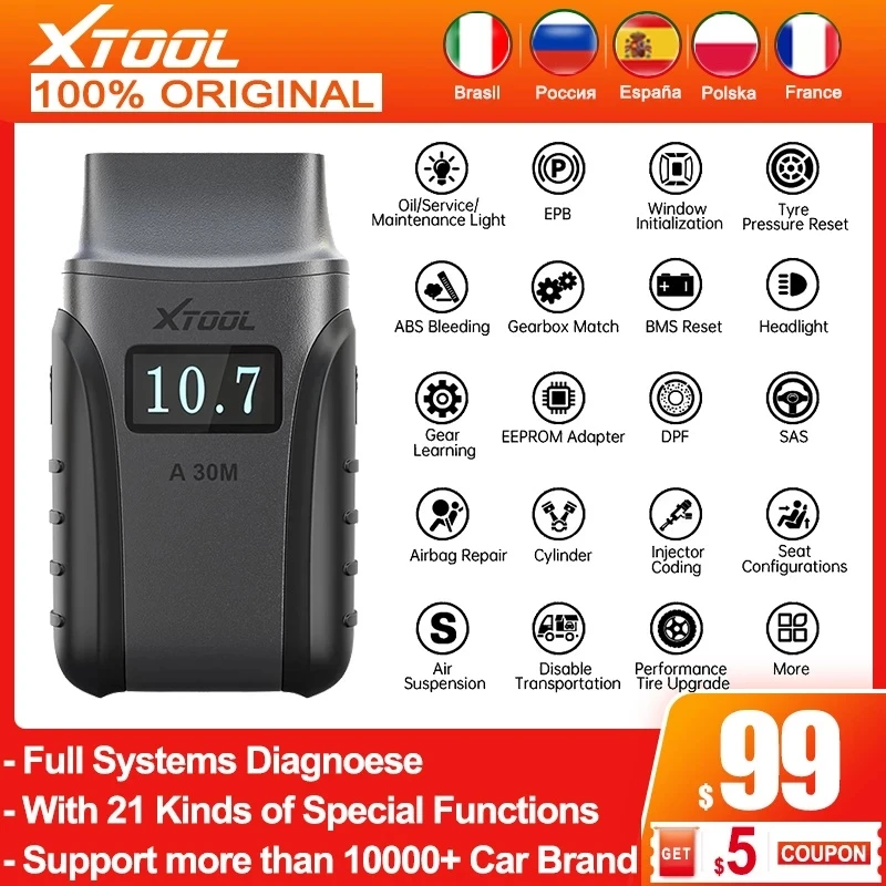 Сканер диагностический XTOOL Anyscan A30 A30D A30M Android/IOS Bluetooth |