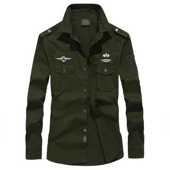 

2019 Mens Long sleeve shirts Plus Size Fashion airforce uniform shirts men's dress shirts free shipping Size M-6XL
