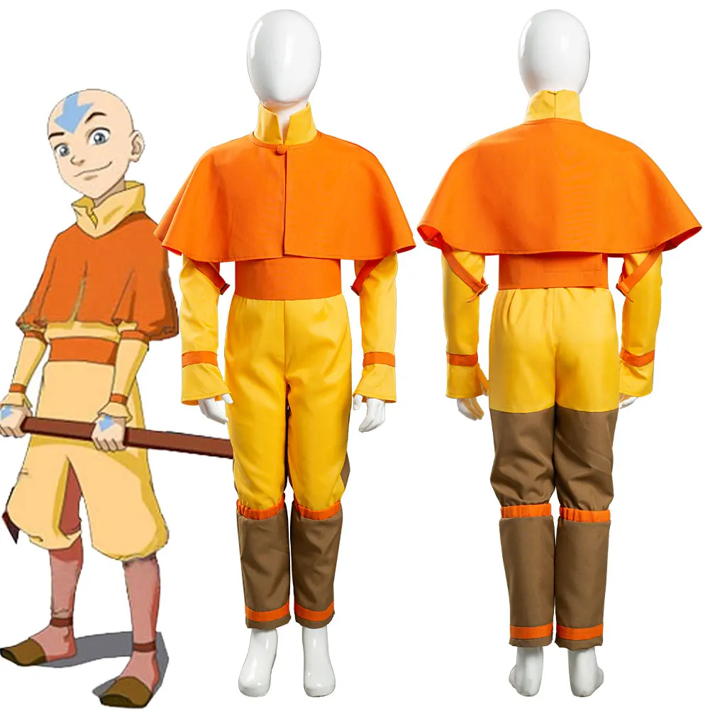 Anime Avatar The Last Airbender Avatar Aang Cosplay Costume For Kids