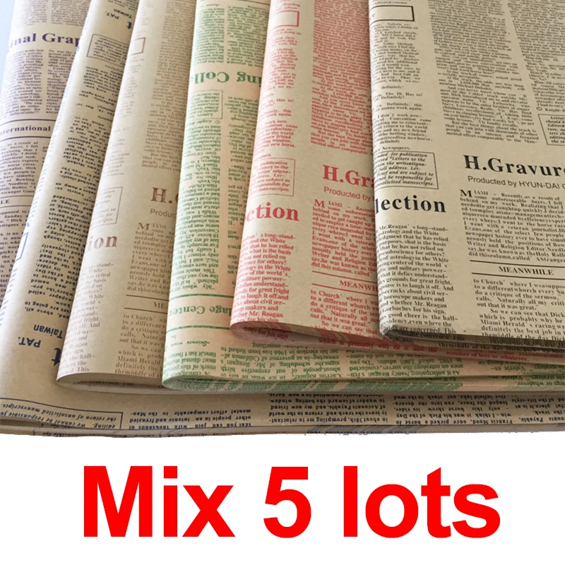 Mix 5lots 45 шт., Классическая английская бумажная посылка, бумажный букет цветов, Цветочный DIY материал, оберточная бумага - Цвет: Mix 5lots