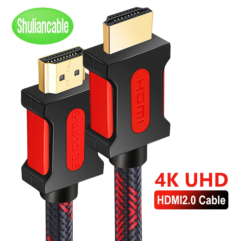 Shuliancable 4K HDMI кабель к 2 0 3D 60FPS 1 м 3 5 10 15 20 для ноутбук с HDTV PS4 проектор компьютерный