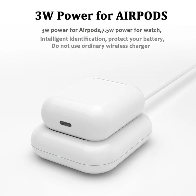 Qi Беспроводное зарядное устройство для Apple AirPods 2 Pro Зарядка для наушников гарнитура стандартная док-станция для Apple Watch 2 3 4 5 зарядное устройство