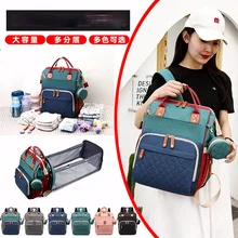 USB Sacs À Langer Sac À Dos Portable Lit Pliant Sac Momie Léger Grande Capacité Décontracté Double Épaule Maternelle Lit Bébé Sac