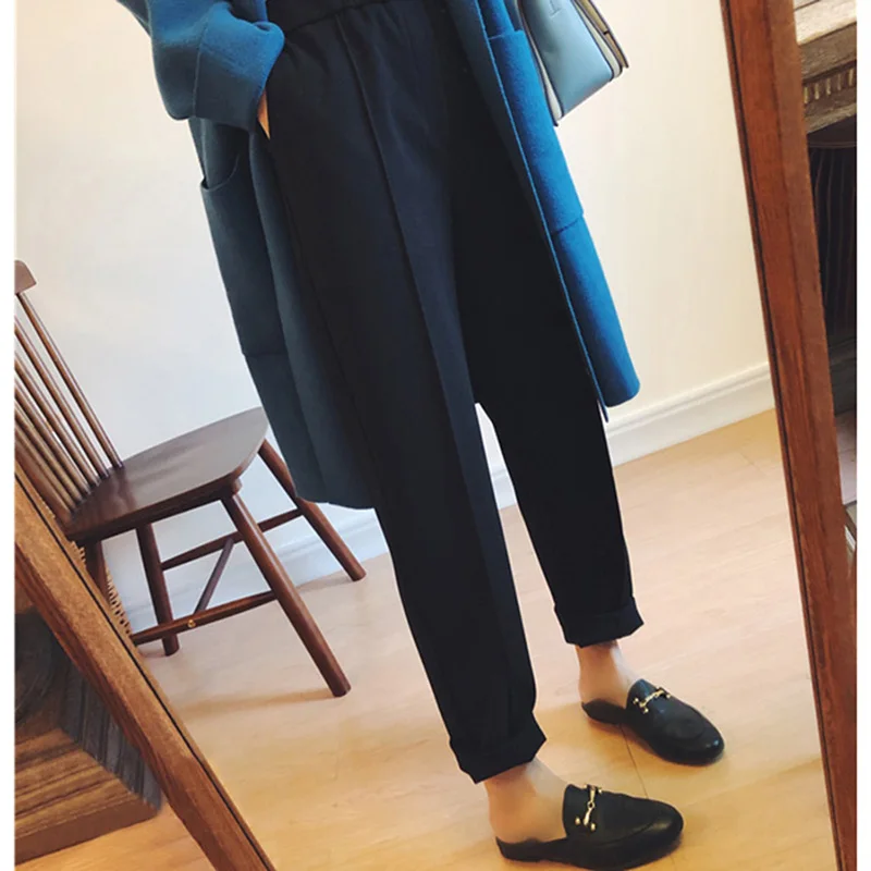 Harem Pants Autumn and Winter Women Thick Pants High Waist Ankle-length Pants Female Loose Casual Straight Suit Pants 6991 50