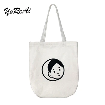 

YoReAi Korean Style Shopping Handbag Casual Canvas Bag Green Large Capacity Ladies Shoulder Bags Fashion Cute Girl Portable Tote