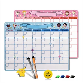 Magnetic Fridge Whiteboard DE3007 Pink Monthly Planner A3-30 x 42cm. 