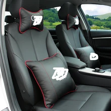 Автомобильный логотип 2 ПК для установки на подголовник подушка для шеи+ 2 шт. поясничная поддержка для Audi BMW Toyota Jeep Nissan hyundai Kia Lexus Honda Volkswagen Mercedes