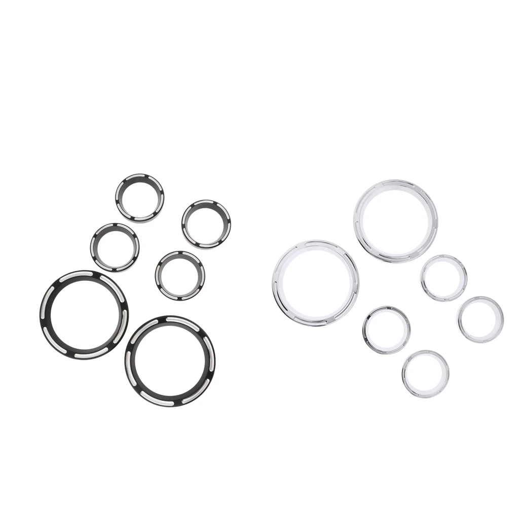 MagiDeal 2 Sets Burst Gauge Bezel Kit for Harley Street Electra-Glide