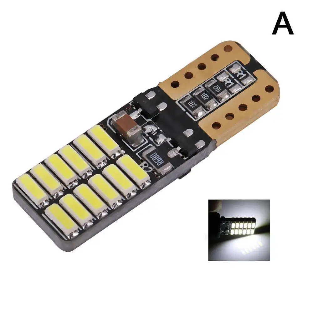 Синий Новинка 2 шт. 12V 24V без полярности Canbus T10 светодиодный ламп с 4014SMD 24 светодиодный s светильник 194 168 W5W светодиодный светильник белого и синего цвета без OBC ERROR - Испускаемый цвет: Синий