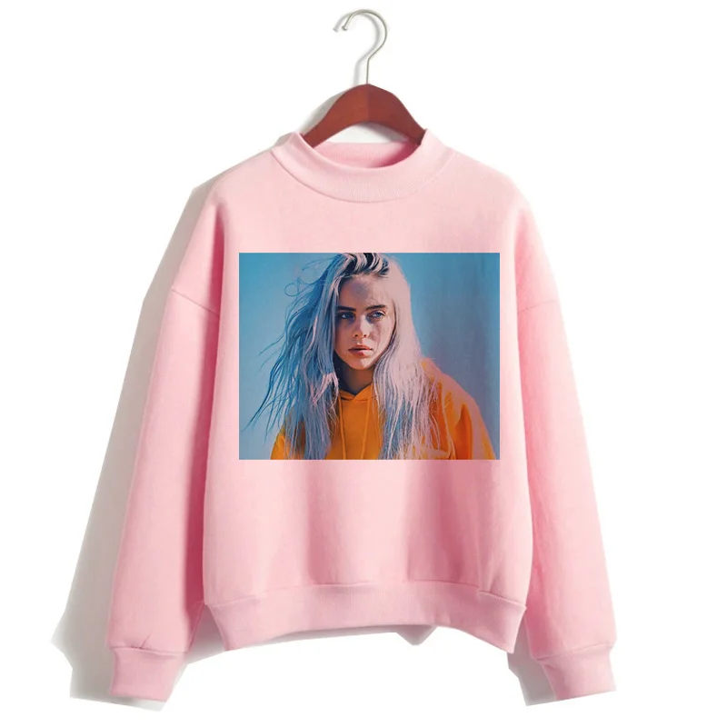 Billie eilish Толстовка для женщин harajuku мода billie eilish ulzzang розовый принт Женская одежда Графический мультфильм кавайный капюшон