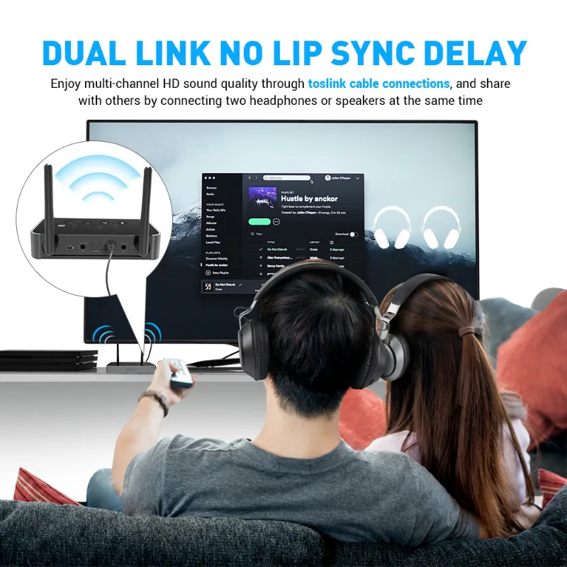 EKSA 3 in 1 Bluetooth 5.0 Ricevitore Audio Trasmettitore AptX LL/HD Per La TV Altoparlante pc per a