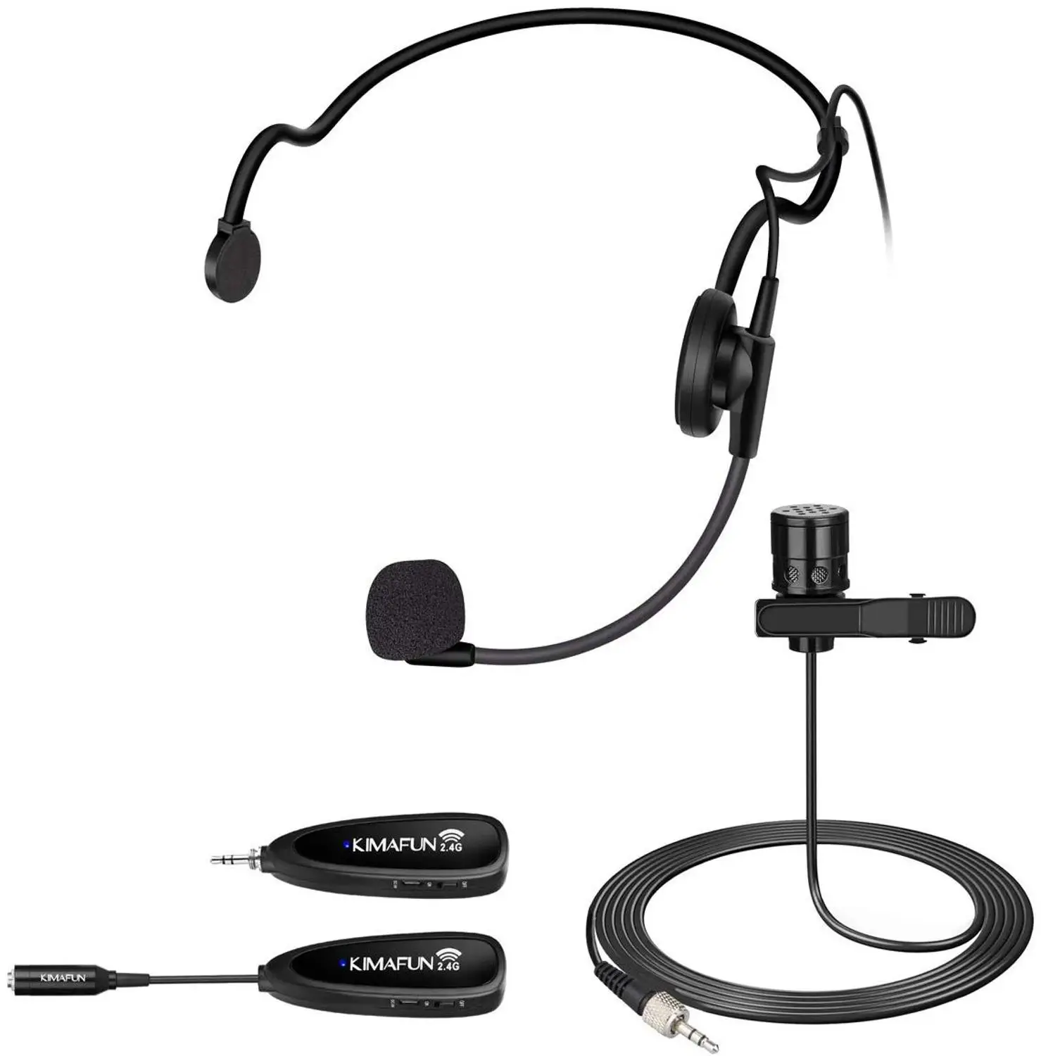 KIMAFUN 2.4G Wireless Lavalier Microphone vocal Lapel Clip Mic Voice