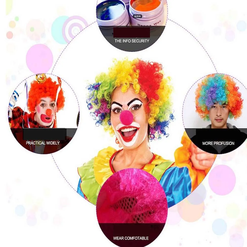 

Explosive Head Wig Party supplies Halloween Disco Clown Curly Afro Circus Fancy Dress Hair Wigs Xmas Party Decor Makeup Props