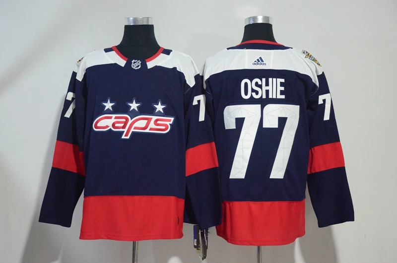 Золотой Топ A+++ Сшитый,, мужские футболки для взрослых, 8, Alex Ovechkin 77 TJ Oshie Jersey - Цвет: Золотой