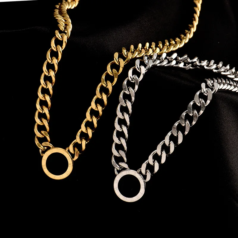 Jewelry Sets Jewelry Set Women Earrings Chain Necklace MEYRROYU Stainless Steel Punk Roman Numerals Fashion Jewelry Set For Women Bracelet Necklace Earrings Ring Trend Party Gift