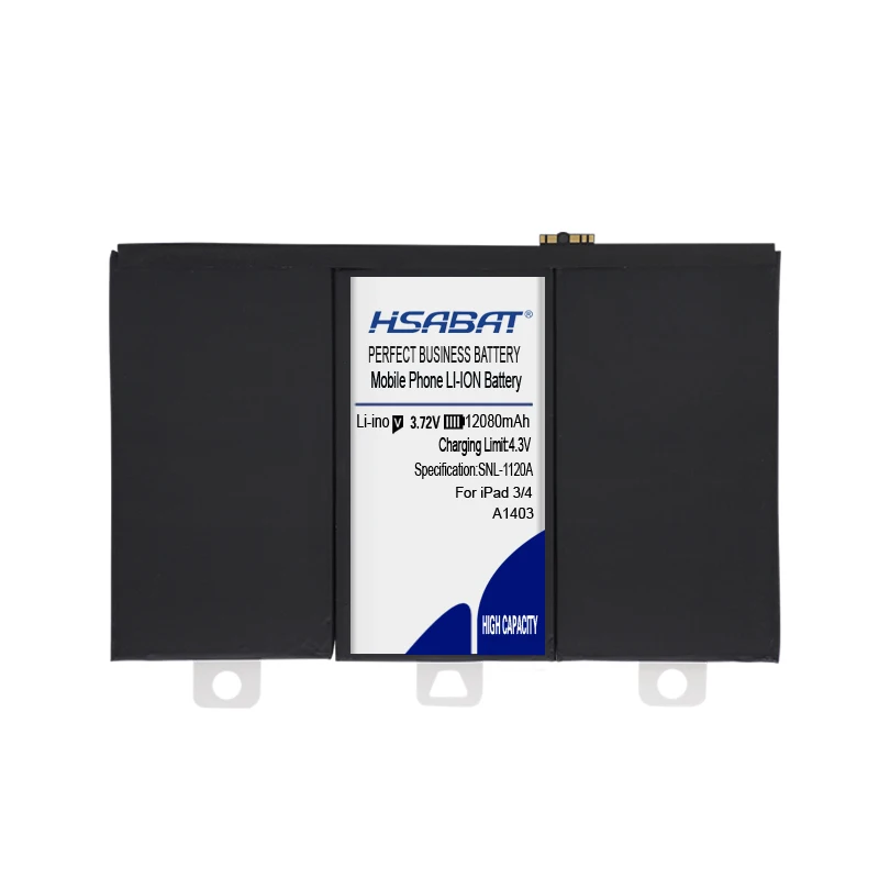 HSABAT A1389 12080 мАч планшет Батарея для iPad 3 4 iPad3 iPad 4 A1403 A1416 A1430 A1433 A1459 A1460 A1389 Батарейки серии