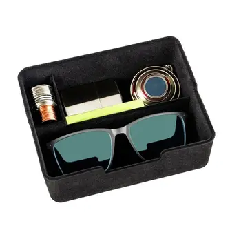 

Black Storage Box 1pc Interior Center Console Armrest Flocking Non-slip For Tesla Model 3 2017-2019