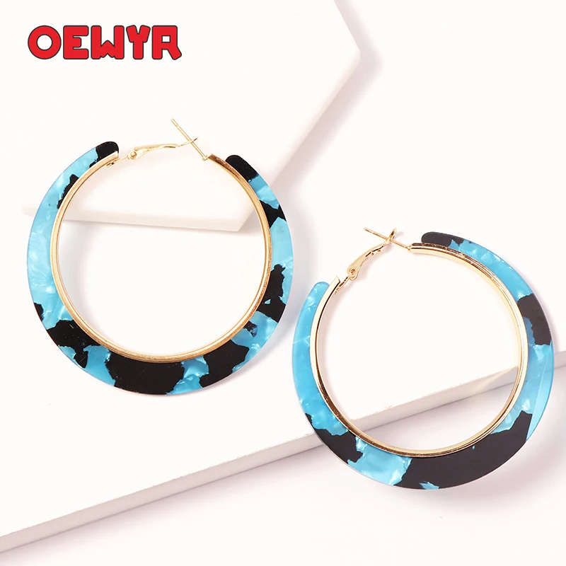4 Цветные акриловые большие серьги, красные, черные, Boho, висячие,, женские серьги, большие серьги, свадебные серьги для женщин, модные ювелирные изделия - Окраска металла: 4