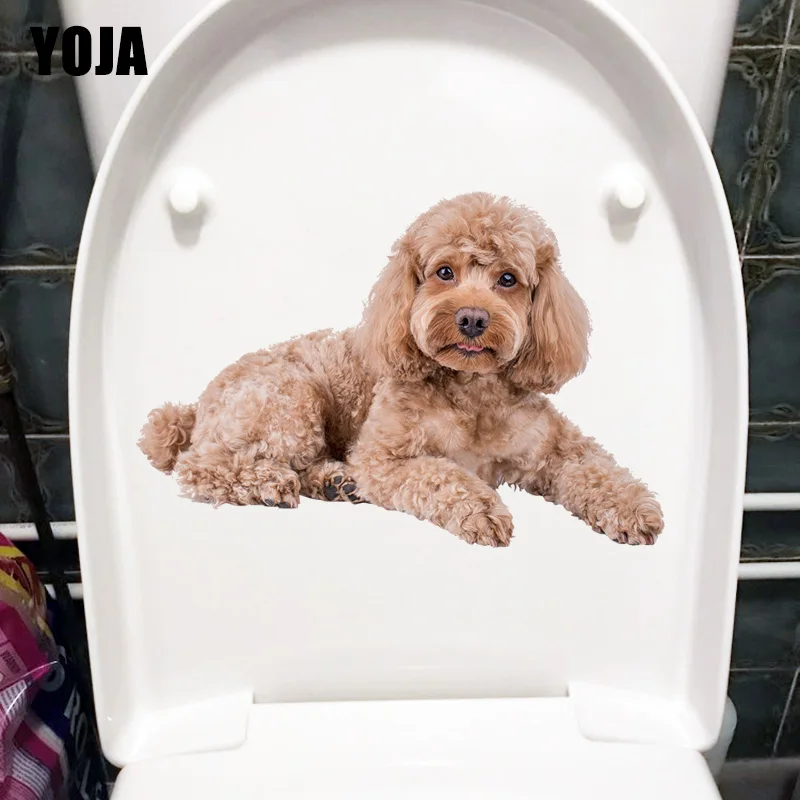 YOJA 28 3 × 19 1 см Pet Тедди с забавными животными Туалет стикер Творческий дом