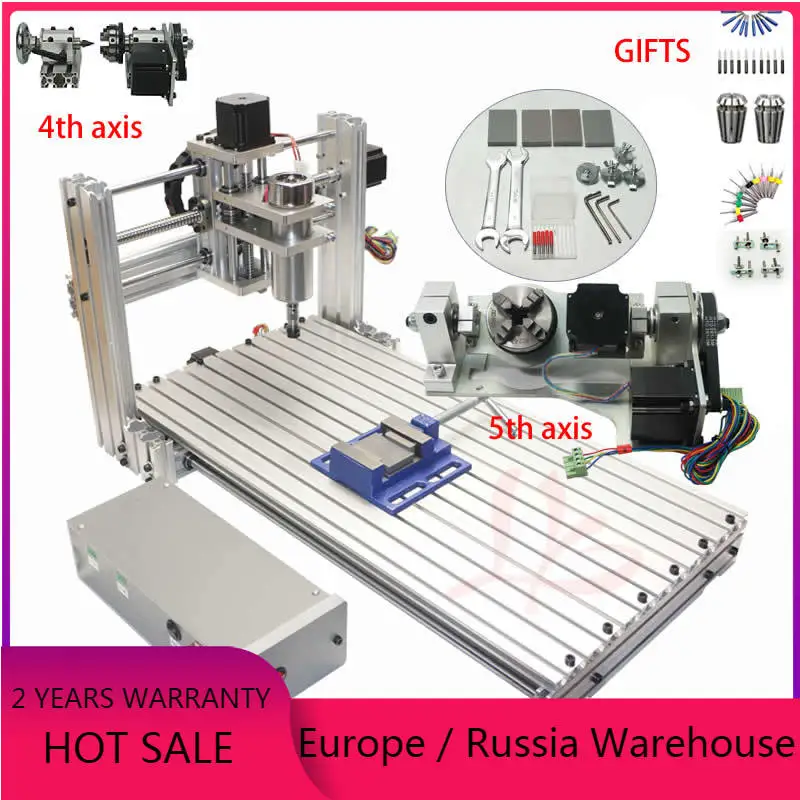 

USB port DIY mini cnc engraving machine 6030 wood router 4 5 axis PCB milling carving with 400W DC spindle motor Er11 collet