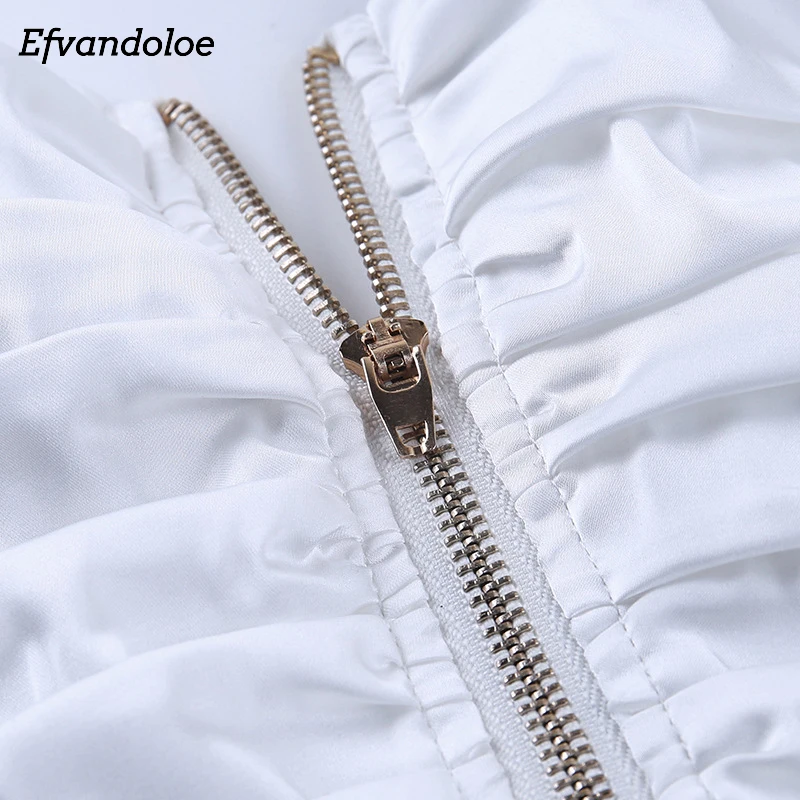Efvandoloe женские укороченные топы, атласные, без бретелек, сексуальный женский топ, лето, белая Клубная одежда, укороченные