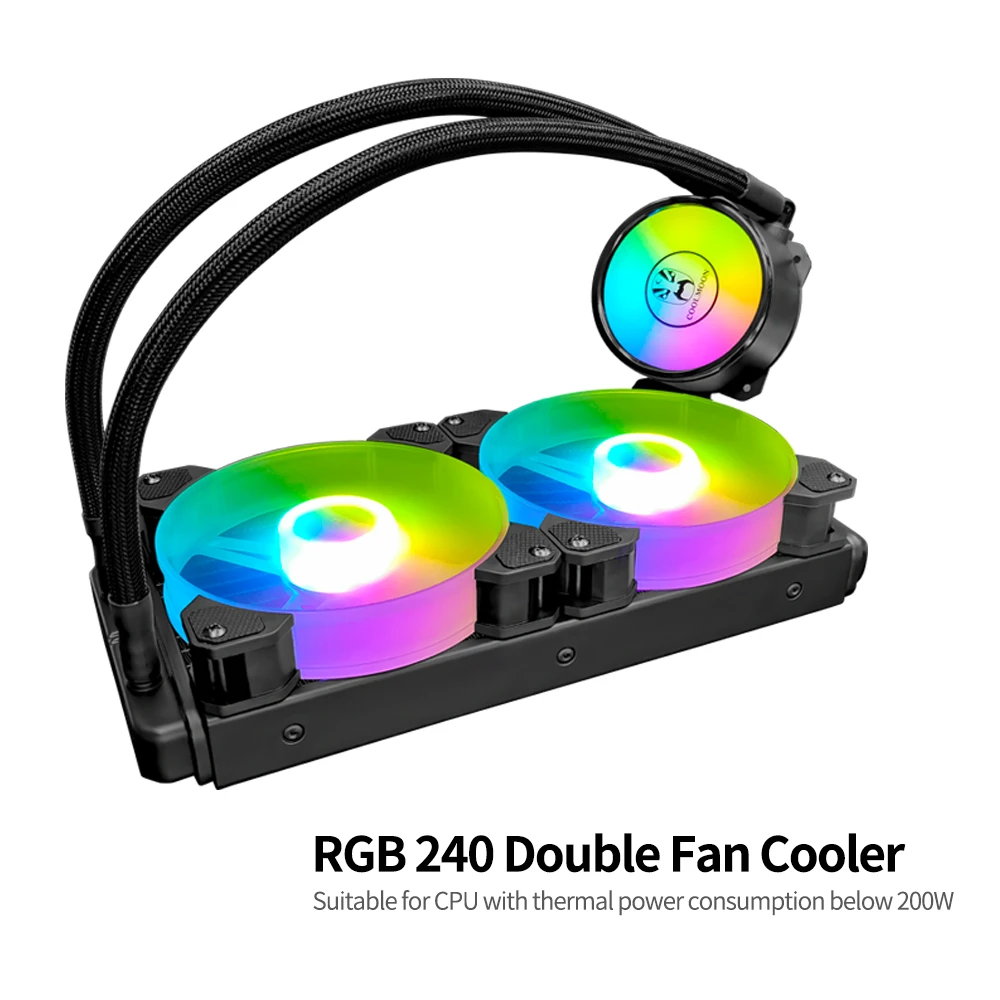 Cool Moon Cold Moon 240 One Piece Pc Case Water Cooler With Rgb 1mm Quiet Fans Cpu Liquid Radiator For Lga775 115x Am4 Am3 Fm2 Laptop Cooling Pads Aliexpress