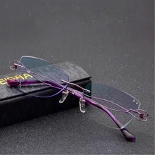 Женские очки с защитой от синего бриллианта, женские модные очки с оправой из чистого титана, бесвинтовые очки