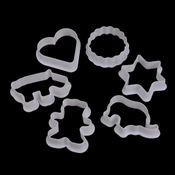 

6Pcs Biscuit Cutters Animal Shaped Plastic Cookie Pastry Fondant Moulds Biscuit Mold For Kids Fondant Cake Decor Kitchen Tool