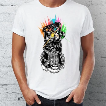 

marvel Men's T Shirt Infinity Gauntlet Thanos Avengers Villain Artsy Tee