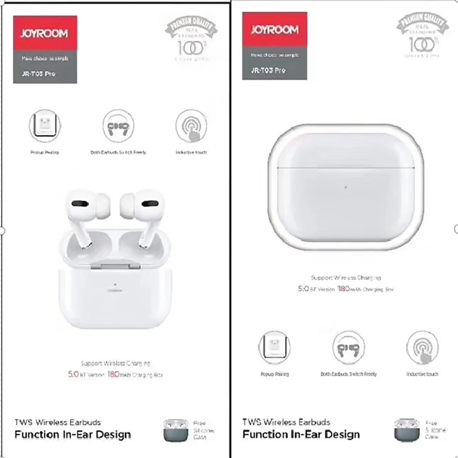 Joyroom T03 Pro tws бинауральная Беспроводная Bluetooth 5,0 гарнитура в ухо истинная Беспроводная белая Airbuds геймерская гарнитура