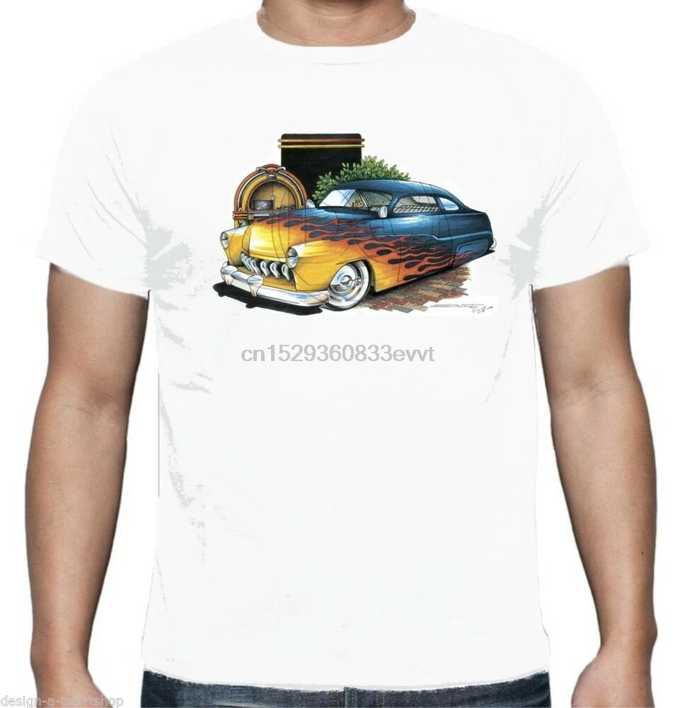 Мужская футболка Velocitee Mercury Lead Sled американская модель V8 Hot Rod POS-346 |