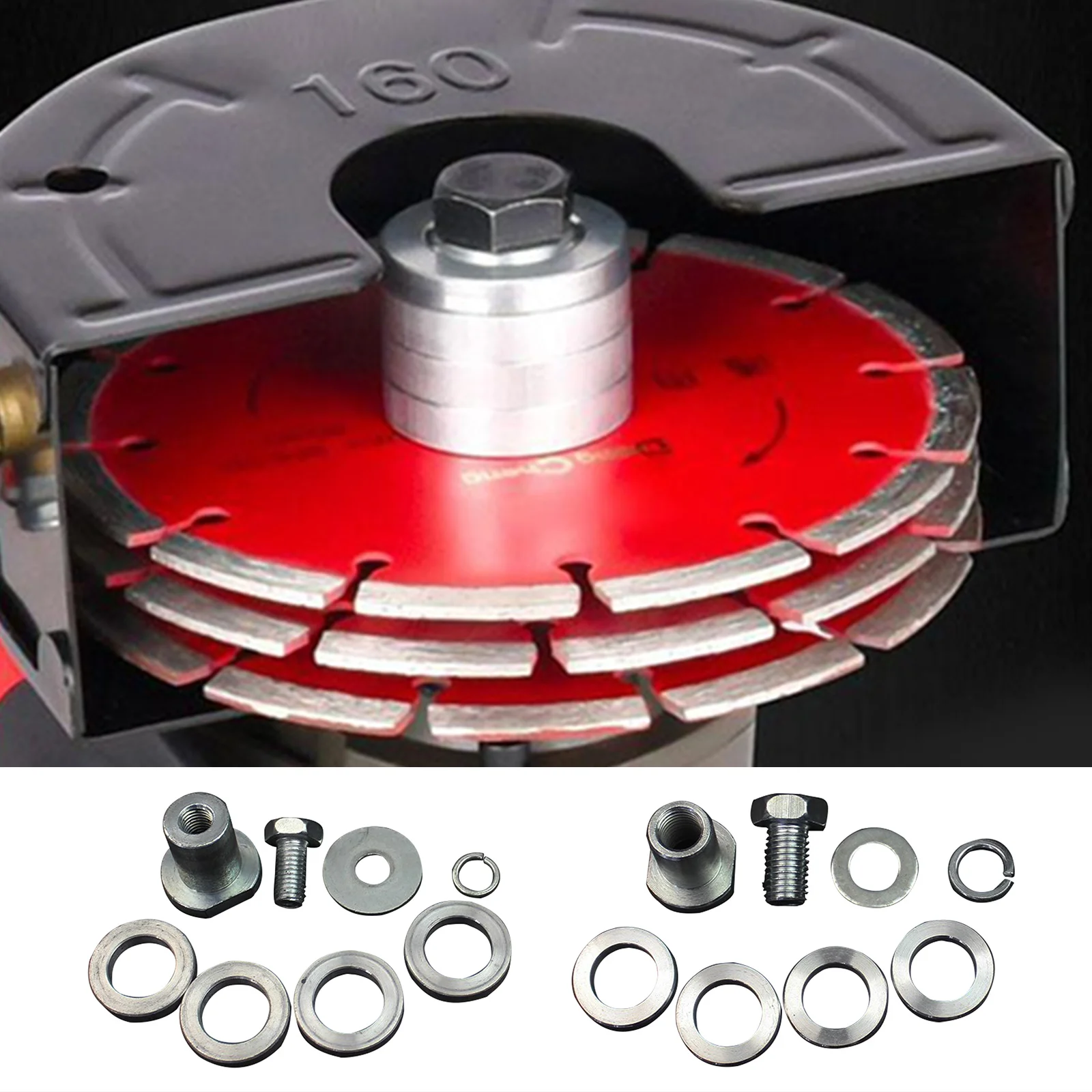 angle grinder electric angle grinder angle grinder adapter Pracatical Angle Grinder To Grooving Machine Adapter 100/125 Type Lock Nuts Flange Inner Outer Kit For Variable Slotting Machine