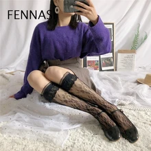 FENNASI, женские носки, розовые, кружевные, Лолита, кавайные носки, милые, липкие, женские, с принтом, пикантные носки, две вещи, Harajuku, забавные