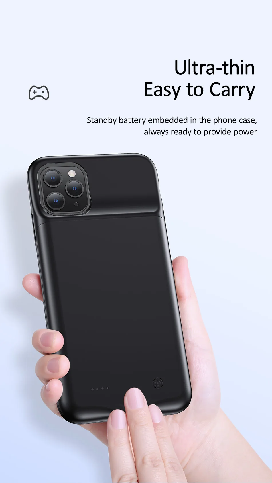 USAMS чехол для зарядного устройства для iPhone 11 Чехол протектор, чехол для внешнего аккумулятора для iPhone 11pro max портативный чехол для зарядки протектор