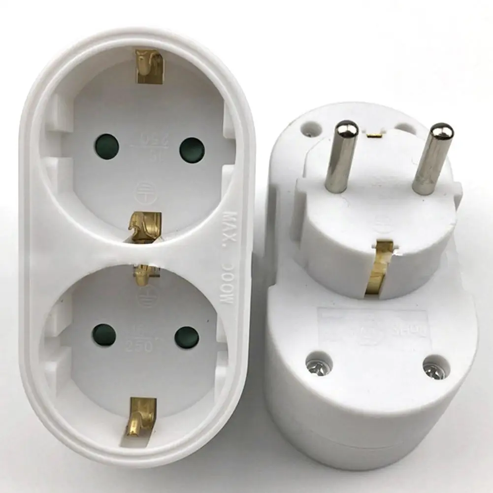 European Conversion Plug 1 to 2 /1 to 3 Way Socket Adapter EU Standard Power Adapter Socket 16A Travel Plugs AC 110~250V afbeelding